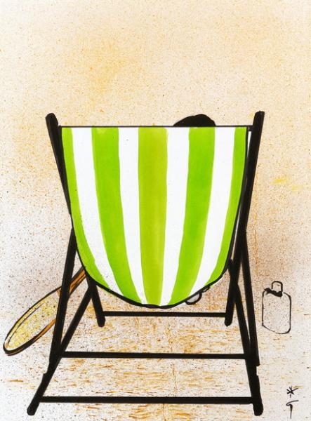Après le sport, un tennisman, circa 1971 René GRUAU